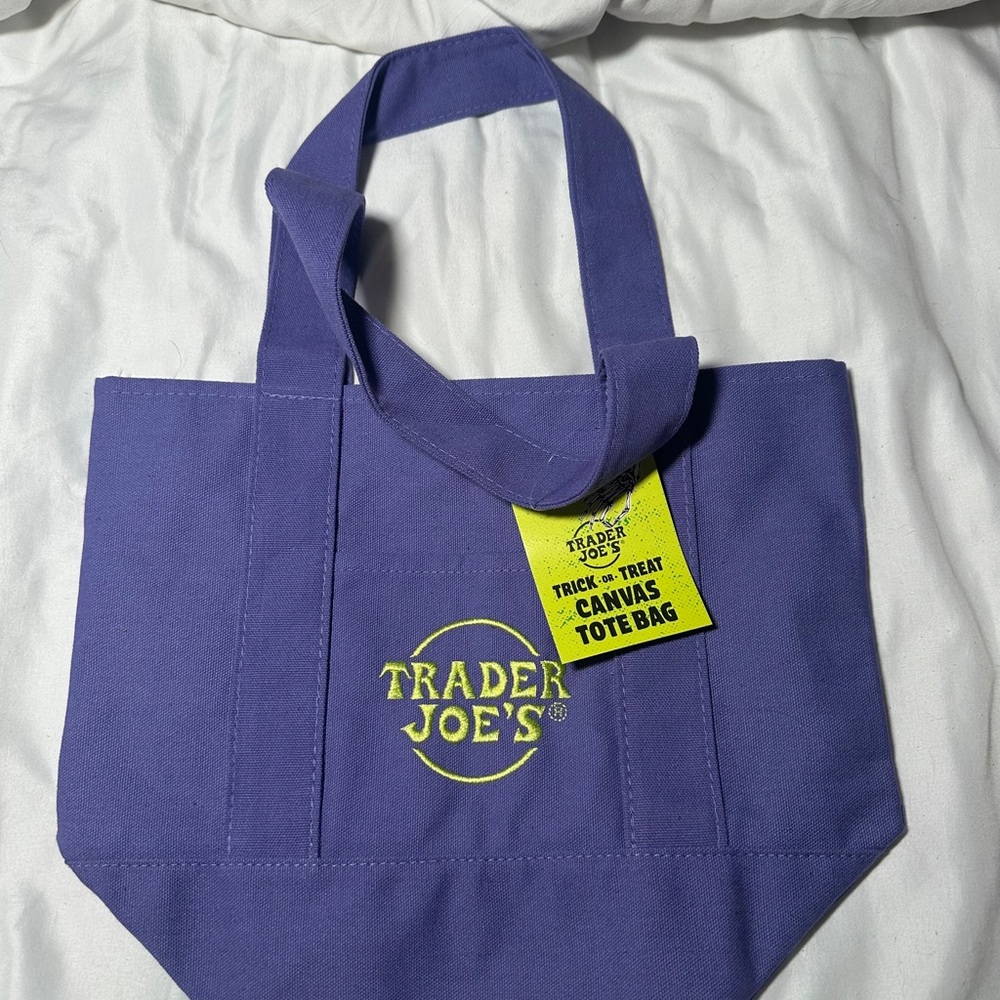 Mini Trader Joe's Purple Canvas Tote Bag